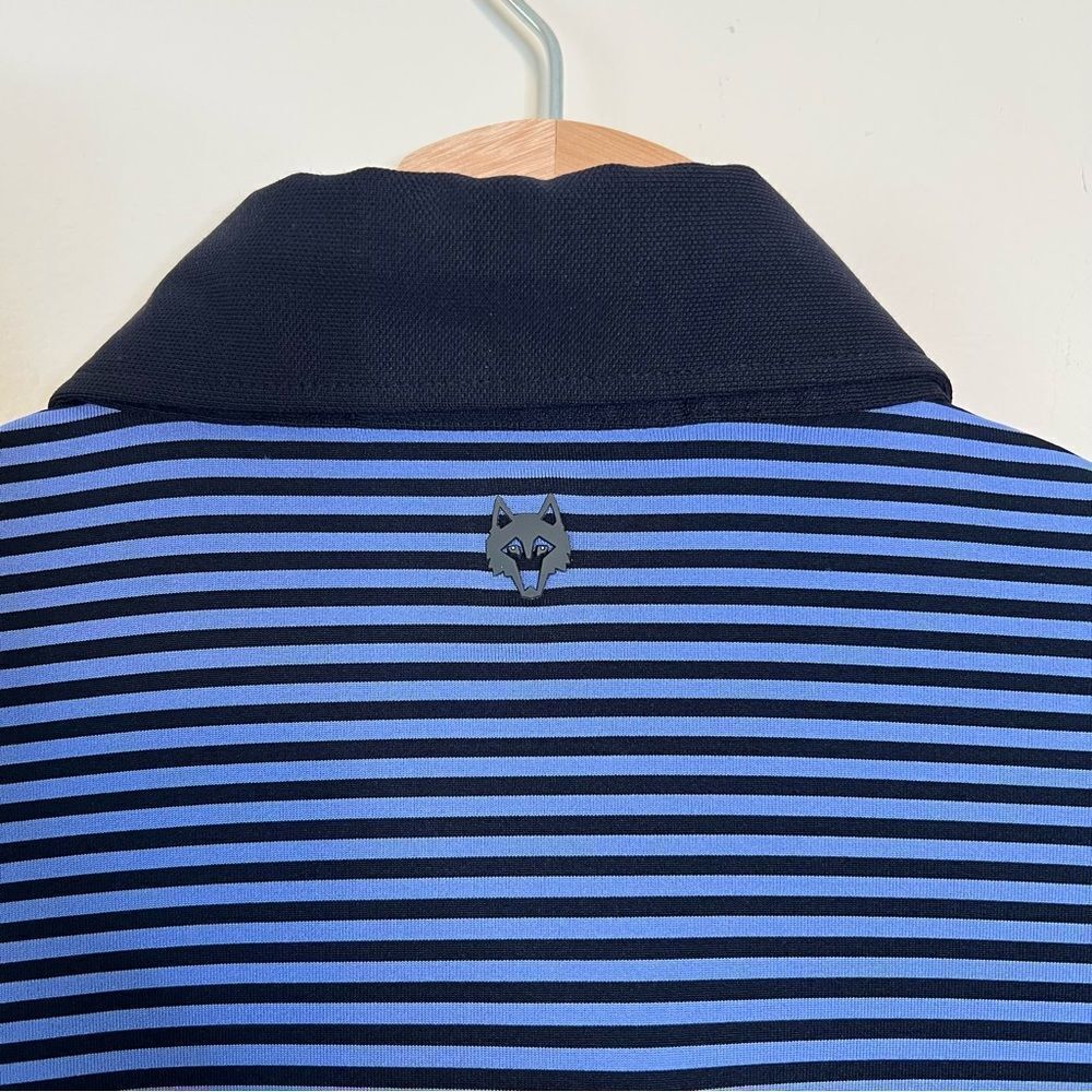 Greyson Striped Navy Blue Polo Shirt Mens Small Golf Preppy - Picture 5 of 8